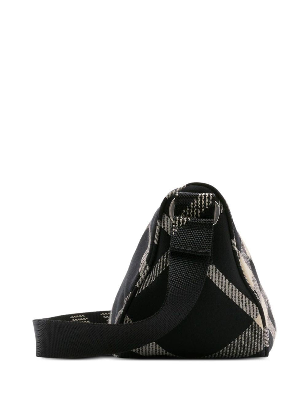 Small Shield checked messenger bag<BR/><BR/><BR/> 8089301 BLACK BURBERRY