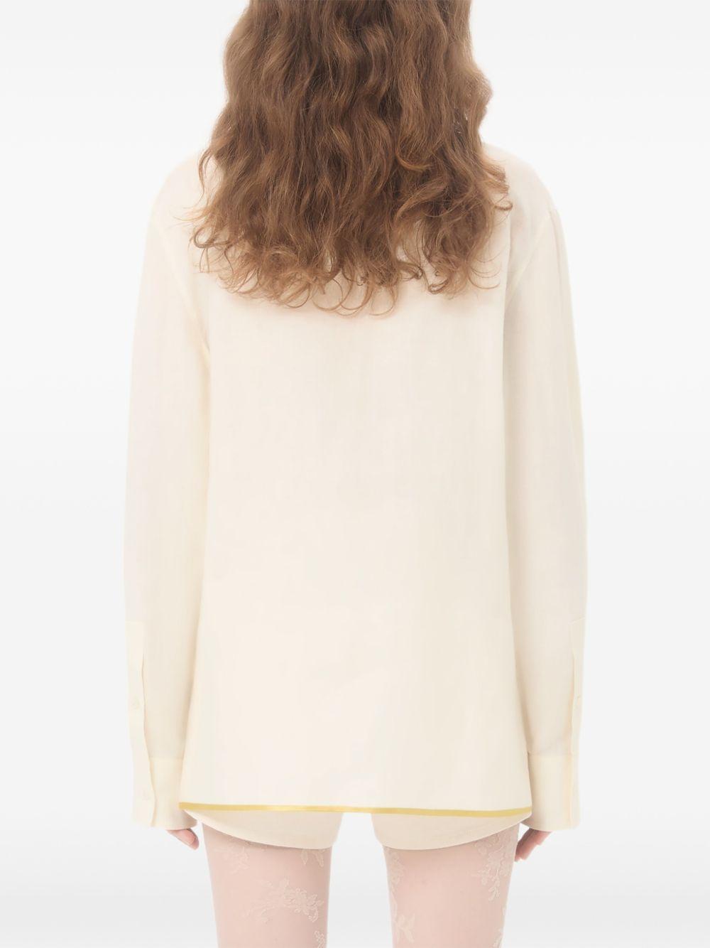 Embroidered Linen Shirt 8B3AB8269M4 AM0 VALENTINO GARAVANI