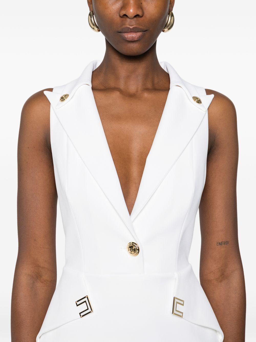 Mini dress in double stretch crepe with logo details AB92461E2 360 ELISABETTA FRANCHI