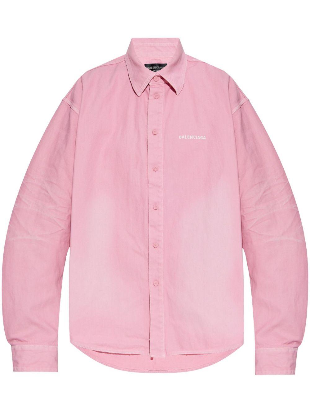 Logo-embroidered shirt<BR/><BR/><BR/> 822840 TRWB12014 BALENCIAGA