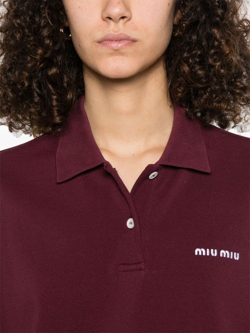 Logo-embroidered polo shirt<BR/><BR/> MJL019 14RWF0399 MIU MIU