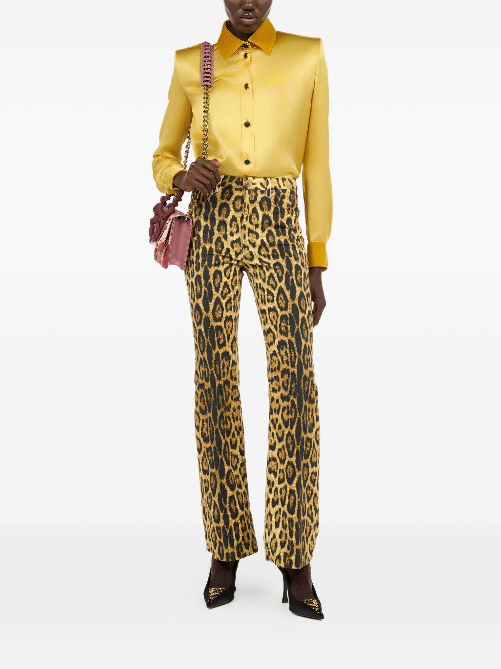 Denim Jeans With Jaguar Skin Print VWJ221 DAQ7100504 ROBERTO CAVALLI
