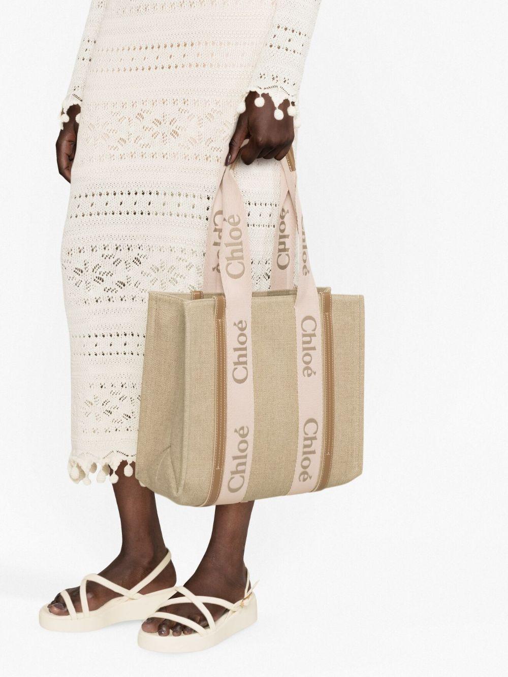 Woody linen tote bag CHC23AS383L17 26Y CHLOÉ