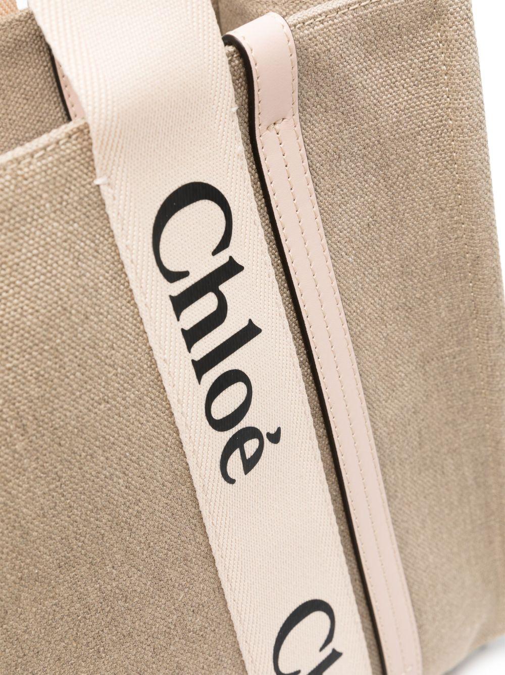 Woody medium linen tote bag CHC22AS383I26 6J5 CHLOÉ