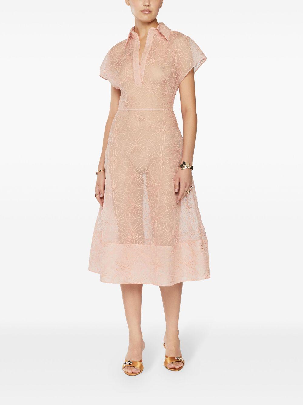 Floral-embroidery midi dress<BR/><BR/><BR/> 78AAO42E NR006465 GENNY