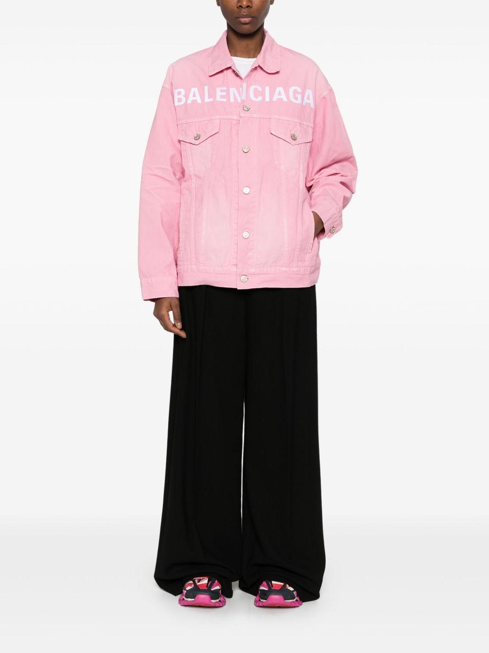 Logo-embroidered denim jacket<BR/><BR/><BR/> 823408 TRWA92014 BALENCIAGA