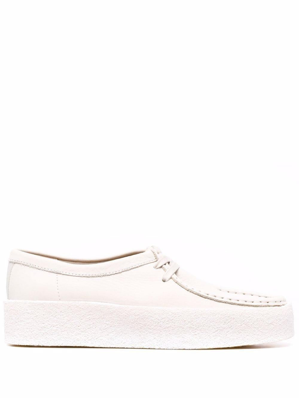 White leather lace-up loafers WALLABEE CUP W WHITE CLARKS
