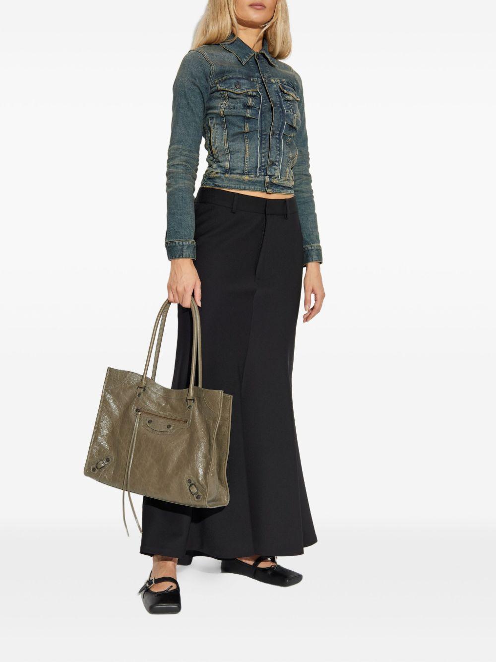 Ruched Denim Jacket 849899 TTW893394 BALENCIAGA