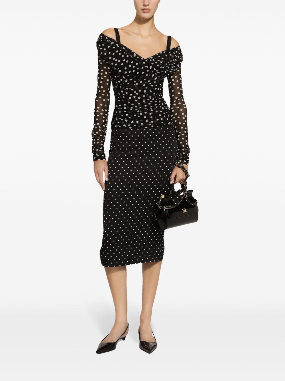 Polka-dot tulle top<BR/><BR/><BR/> F7AB5T FSRP2HNBDW DOLCE & GABBANA