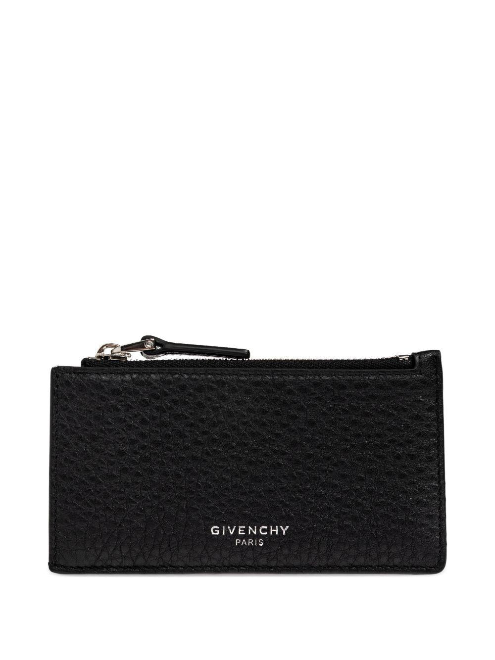 Zipped card holder in grained leather BK60DNK213 001 GIVENCHY