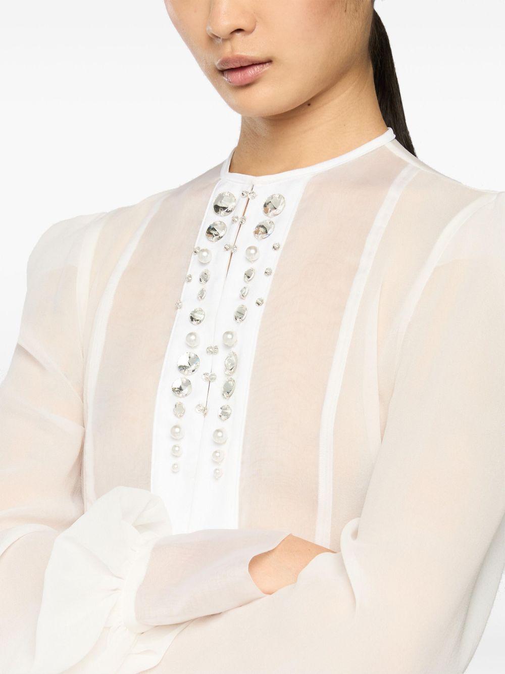 Crewneck shirt embroidered with rhinestones 78AJL656 N0056Q08 GENNY