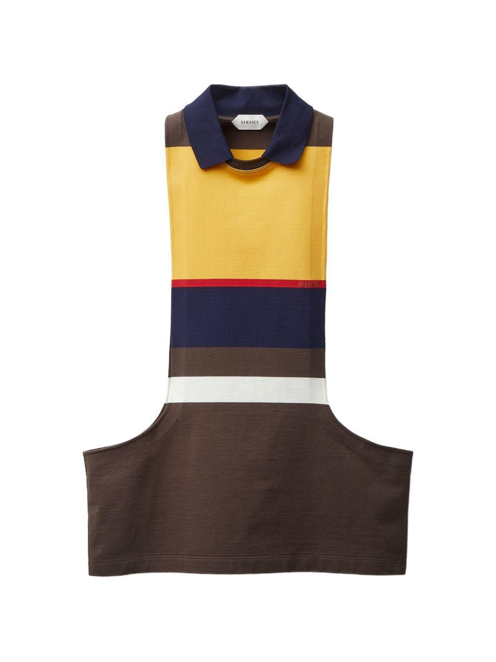 Striped Cotton-Jersey Tank Top 1024577 1A178906Y520 VERSACE