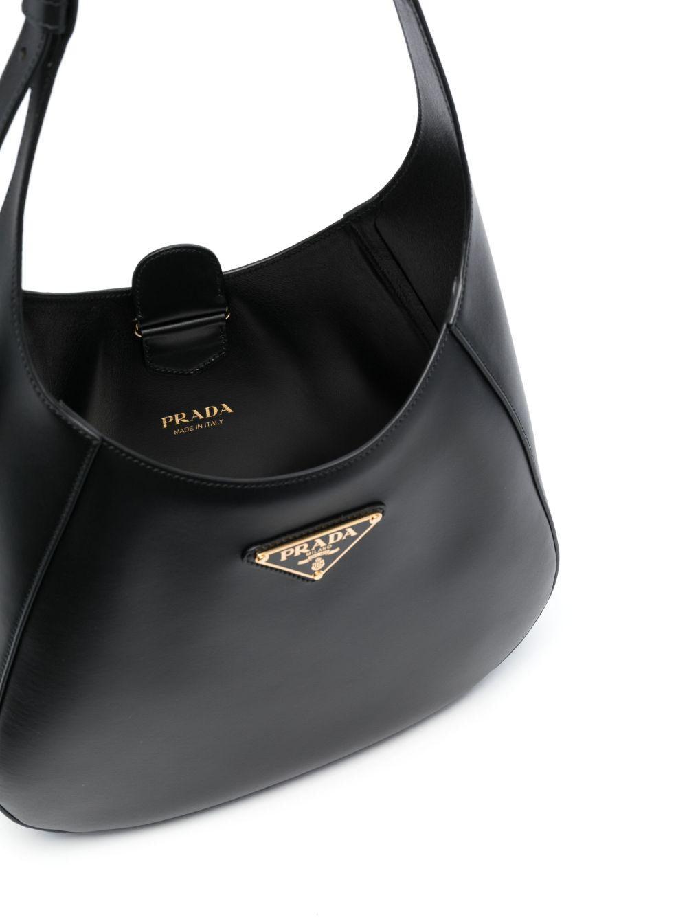 Triangle-logo leather shoulder bag 1BC196 2AIXF0002 PRADA