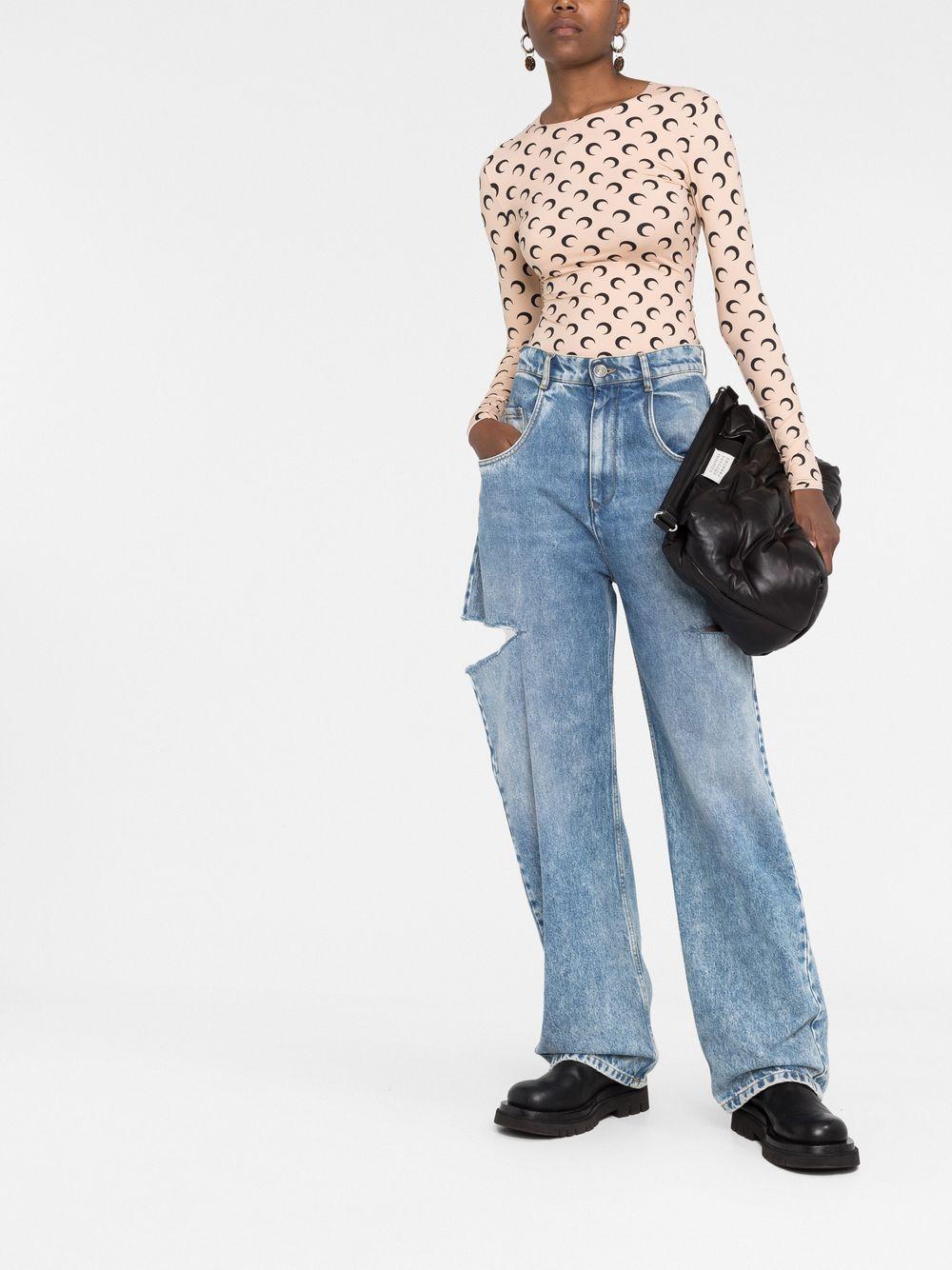 Moon printed jersey top WTS006A CJER0001TA10 MARINE SERRE