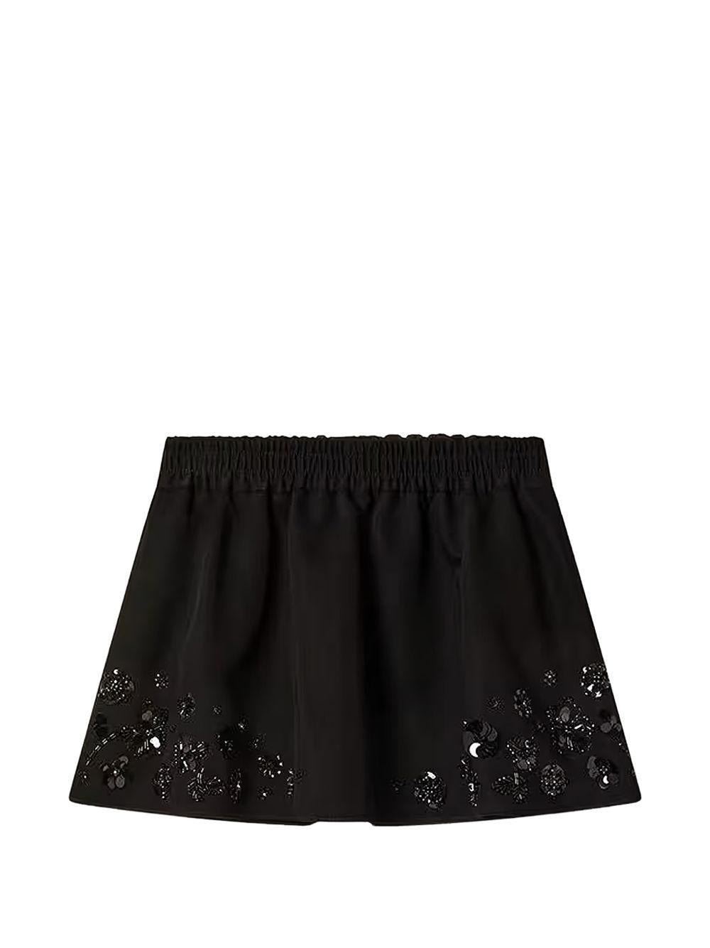 Cotton blend midi skirt with floral sequin and crystal details GWP02671 P00231190100 GOLDEN GOOSE