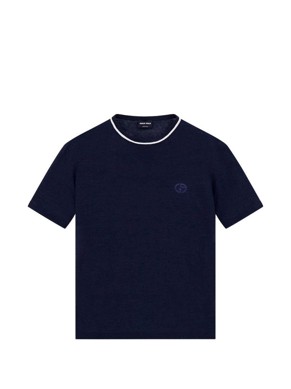Crew-neck jumper in linen and silk GM003520 AF24710FB010 GIORGIO ARMANI