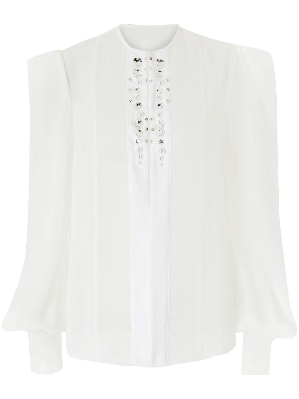 Crewneck shirt embroidered with rhinestones 78AJL656 N0056Q08 GENNY