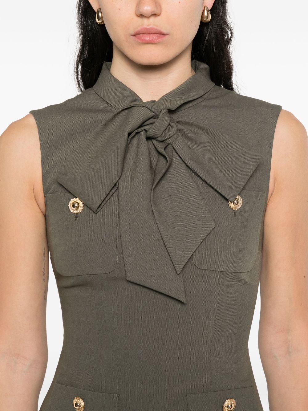 khaki twill mini dress 016SB GREEN SELF-PORTRAIT