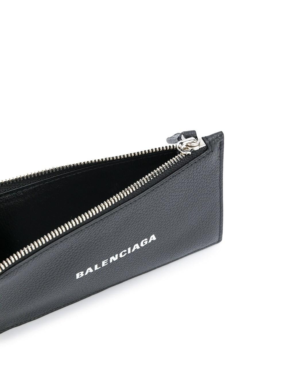 Black calf leather Cash zipped cardholder 640535 1IZI31090 BALENCIAGA