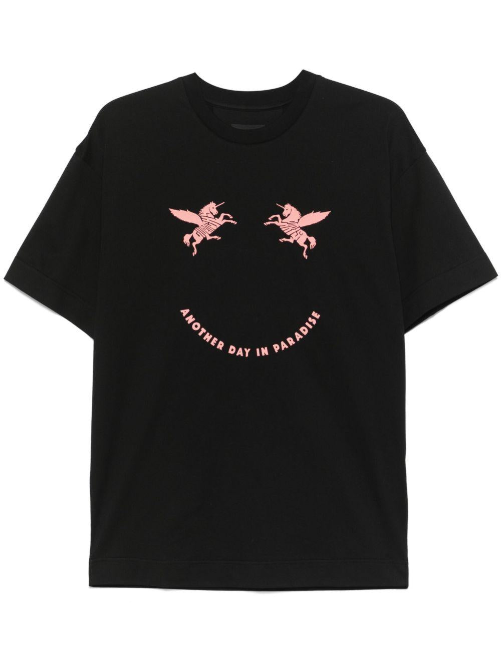 Unicorns-embroidered cotton T-shirt<BR/><BR/> BM71MG3YQ7 001 GIVENCHY