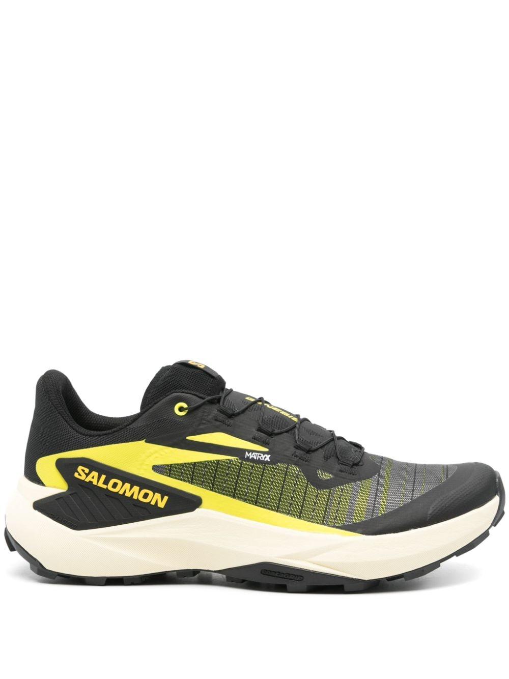 Genesis logo-print sneakers<BR/><BR/> L47443100 S BLACK/SULPHUR SPRING/TYELLO SALOMON