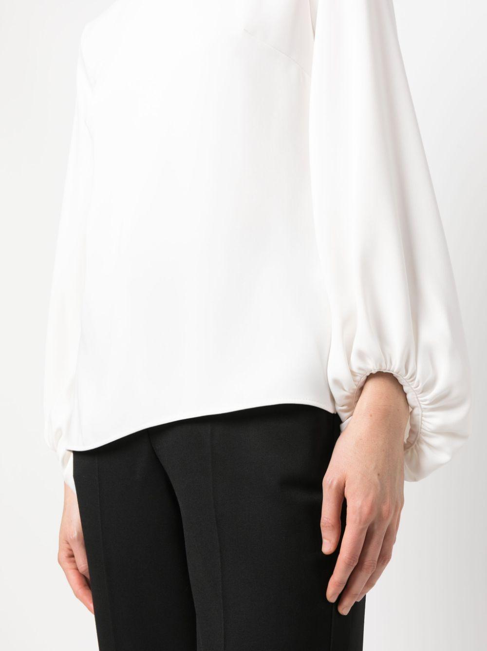 Bishop sleeves round-neck blouse D312461 POKER002 P.A.R.O.S.H.