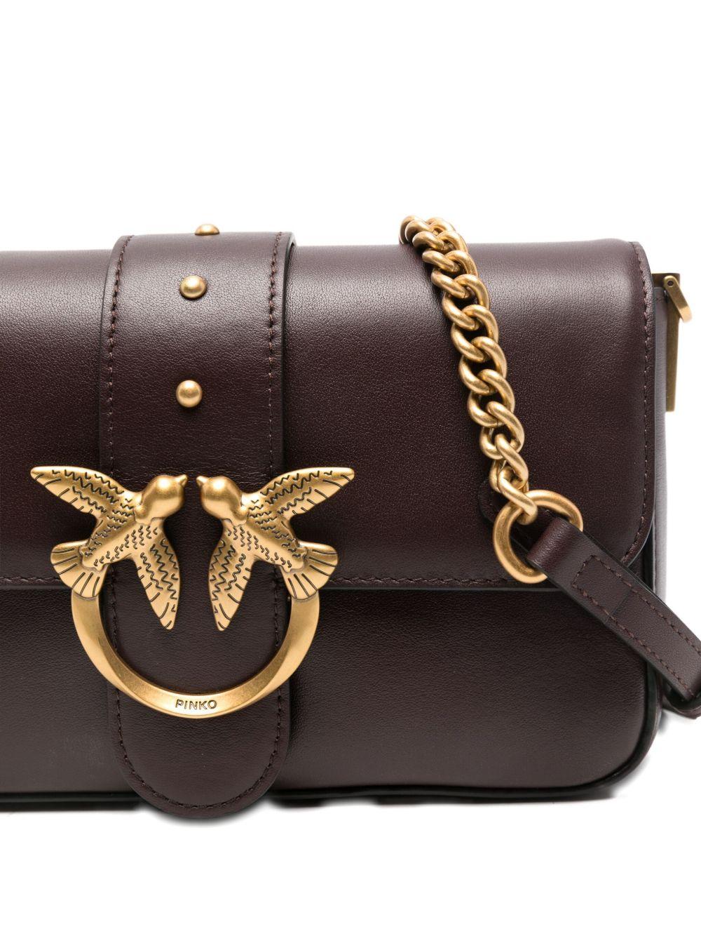 Medium Love Bag One Slouchy leather handbag with double shoulder strap 105824 A0QOLA7Q PINKO