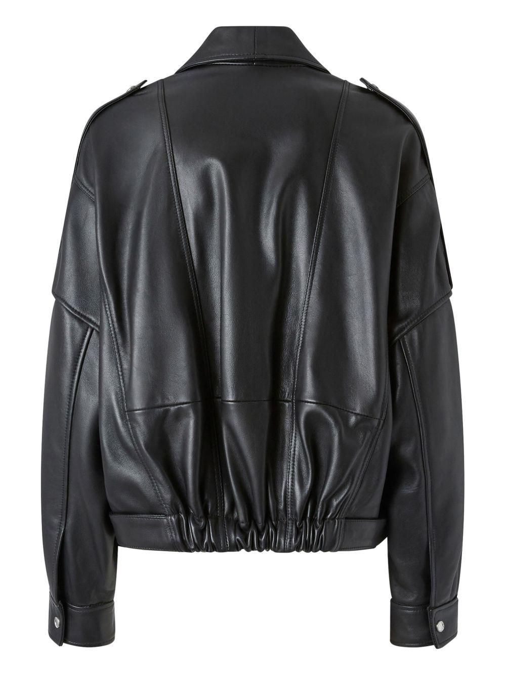 Drop-shoulder biker jacket<BR/><BR/><BR/> 104877 A21LZ99 PINKO