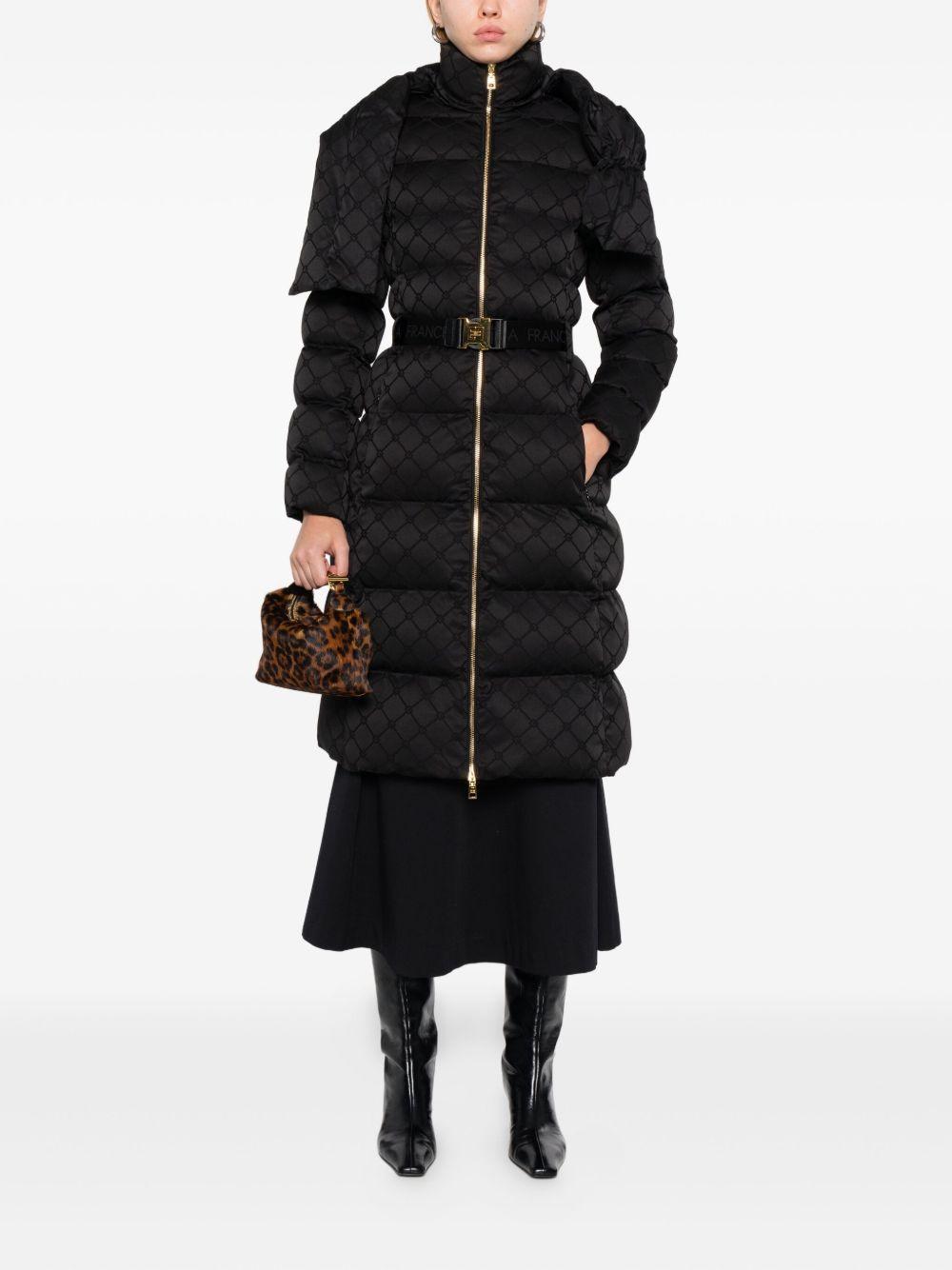 Down jacket in jacquard voile fabric PI84D56E2 110 ELISABETTA FRANCHI