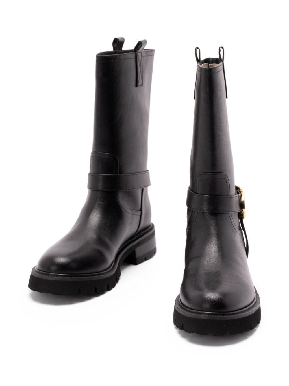 Leather boots with buckles 252TCP192 00006 TWINSET