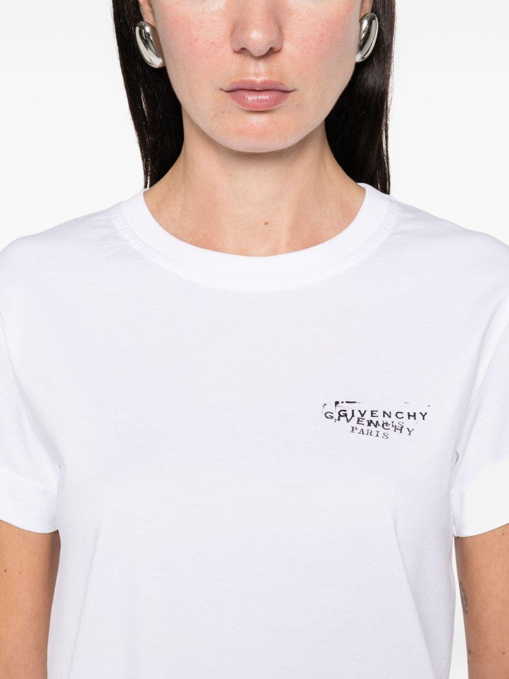 T-shirt in cotton with Givenchy Stamp print BW70FJP7A7 100 GIVENCHY