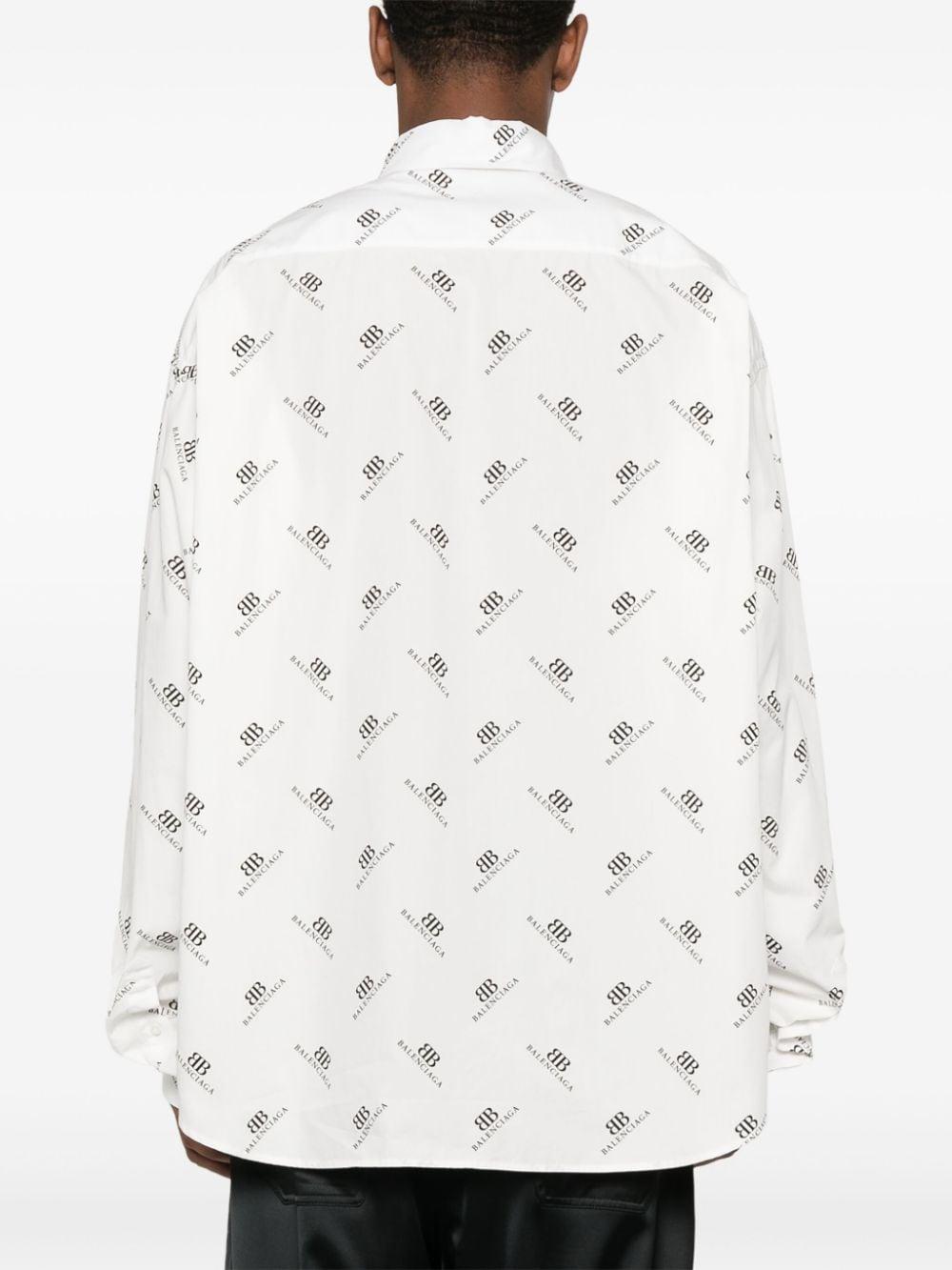BB-print cotton shirt<BR/><BR/><BR/><BR/><BR/><BR/> 662983 TQL149040 BALENCIAGA