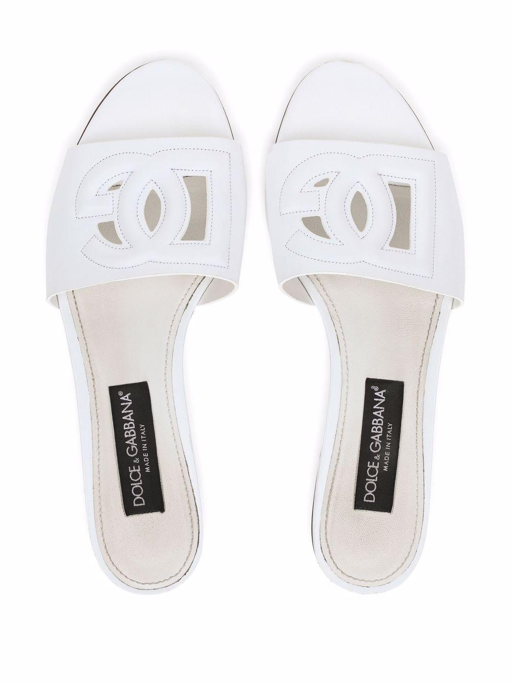 Calfskin slides with DG logo CQ0436 AY32980001 DOLCE & GABBANA