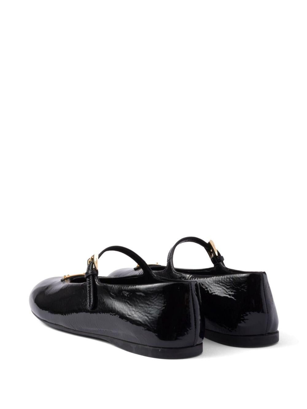 Leather ballerina shoes<BR/><BR/><BR/> 1F793N H27F0002 PRADA