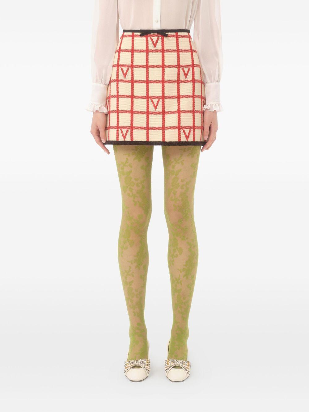 Check Skirt With Vlogo 7B3RADJ49JN BRS VALENTINO GARAVANI