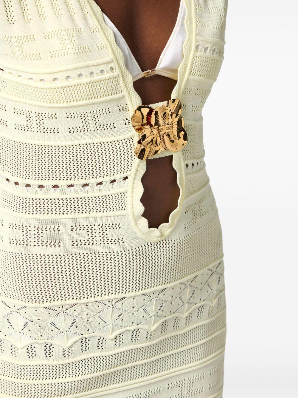 Brooch-detail open-knit dress<BR/><BR/><BR/> AM74S52E2 DC7 ELISABETTA FRANCHI