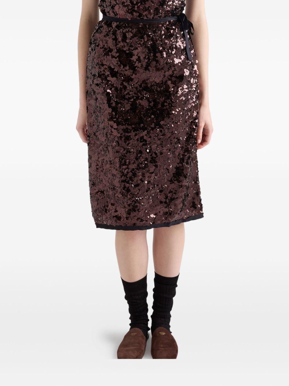 Embroidered sequin skirt P120ZRS-OOO 176AF0051 PRADA