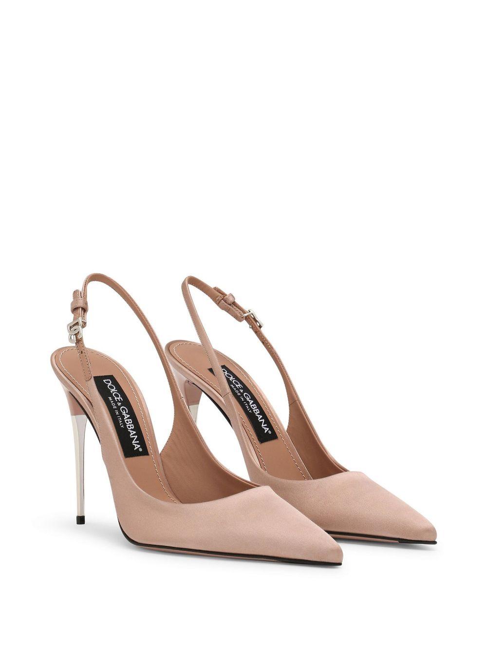 Satin slingback with DG logo: CG0776 A76308H056 DOLCE & GABBANA
