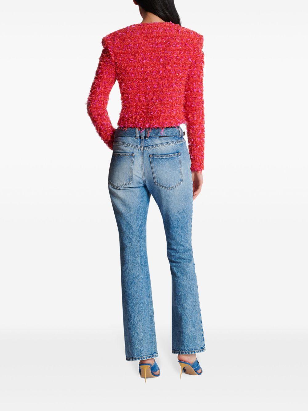Cropped tweed jacket<BR/><BR/><BR/> EF1SK248KB19 MCW BALMAIN