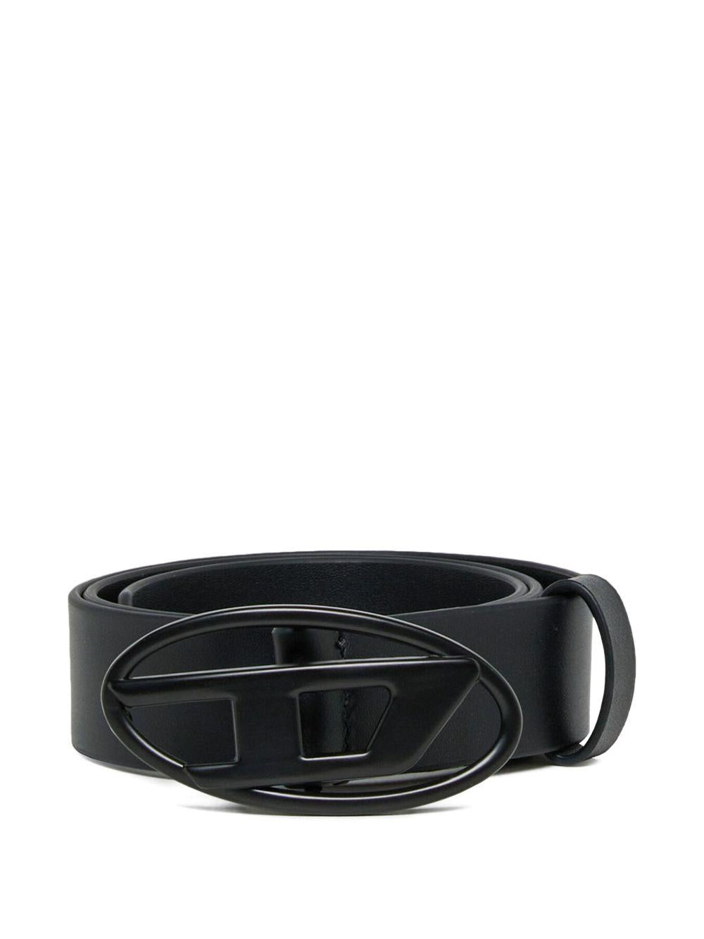 leather belt with Oval D buckle J02595 KXBLRK900 DIESEL KIDS