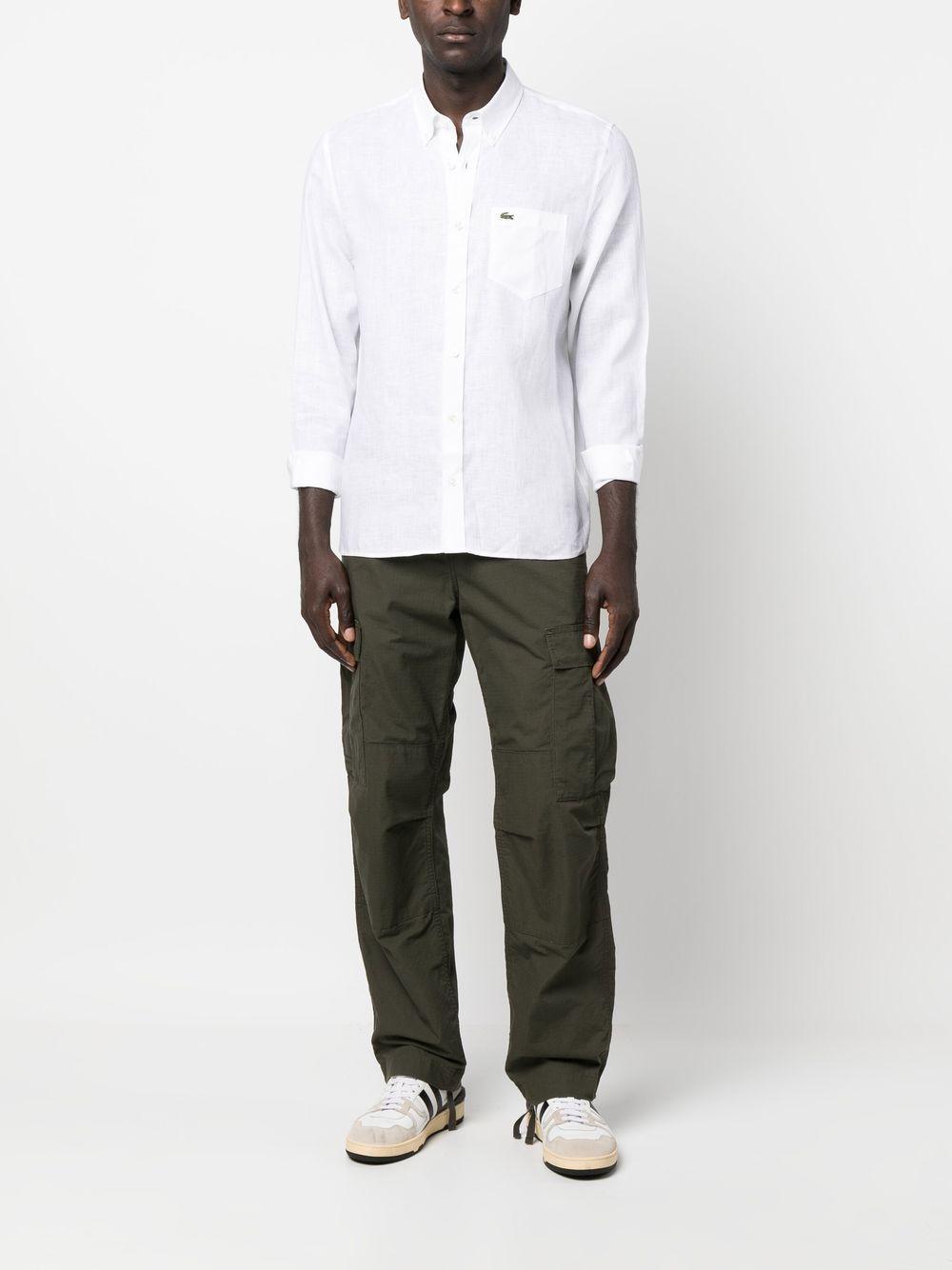 White logo-embroidered button-down shirt CH5692 001 LACOSTE