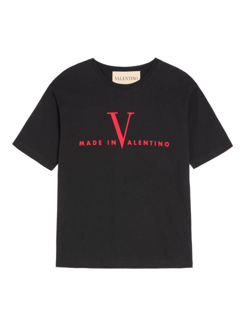Cotton T-Shirt with Made in Valentino Print 8V3MG16PBAQ 0NR VALENTINO GARAVANI