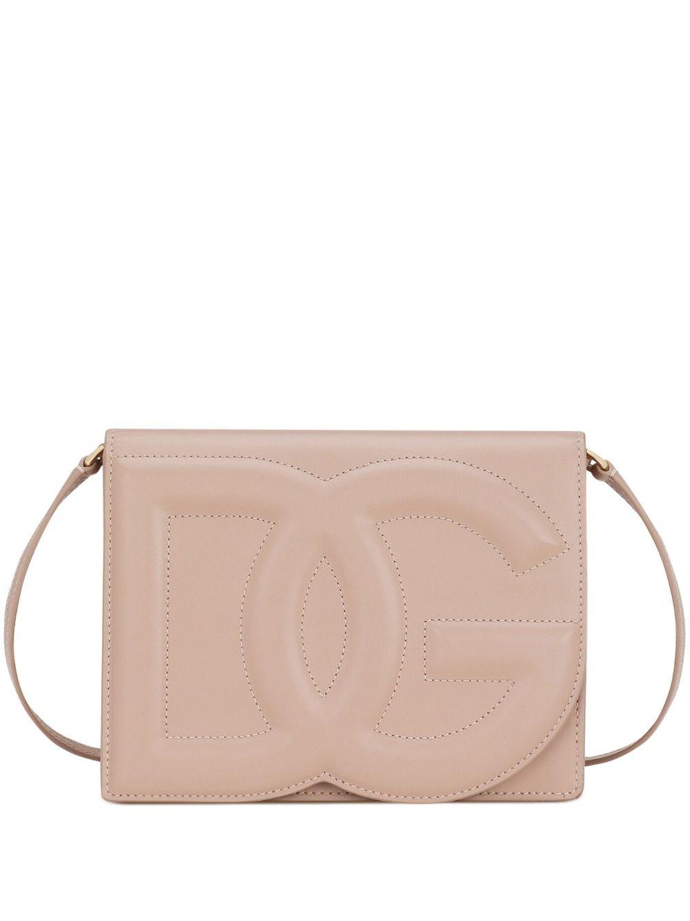 DG Logo leather crossbody bag<BR/><BR/><BR/> BB7287 AW57680402 DOLCE & GABBANA