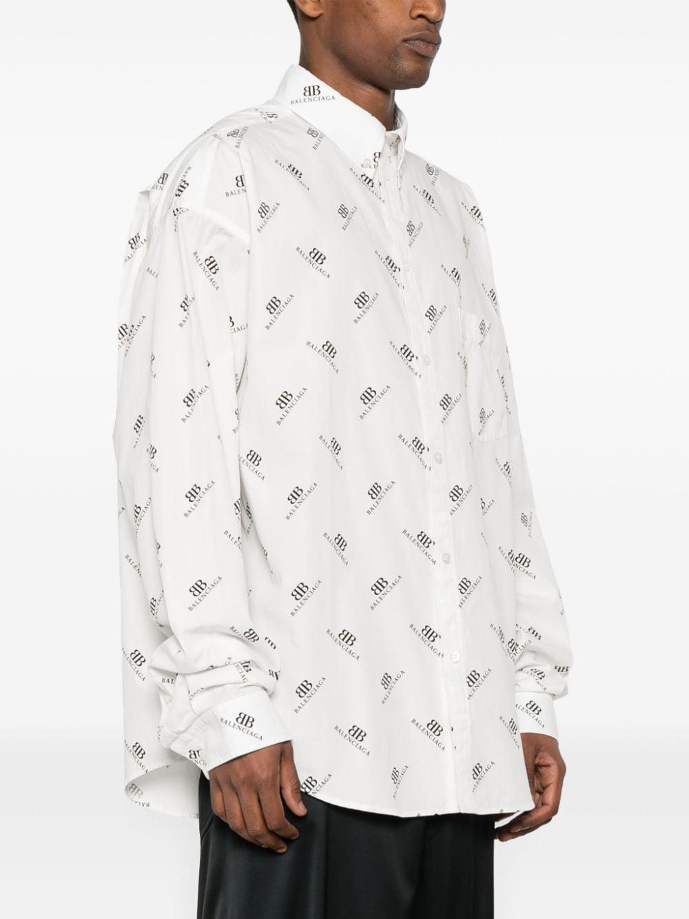 BB-print cotton shirt<BR/><BR/><BR/><BR/><BR/><BR/> 662983 TQL149040 BALENCIAGA