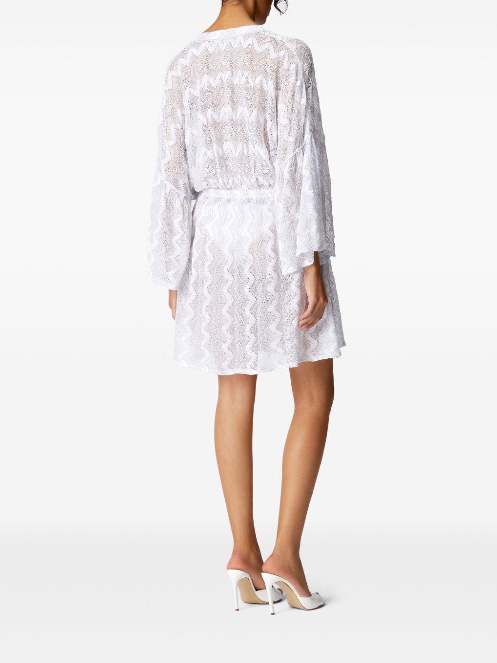 Viscose zig zag lamé viscose cover-up dress with wide sleeves<BR/><BR/><BR/><BR/><BR/><BR/><BR/> MC22SQ03 BR00ZXS01FJ MISSONI