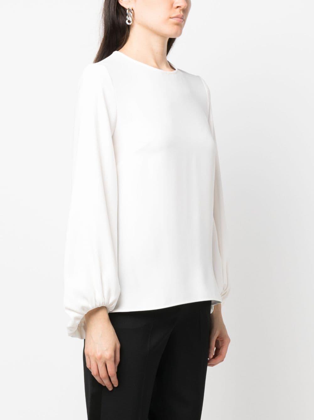 Bishop sleeves round-neck blouse D312461 POKER002 P.A.R.O.S.H.