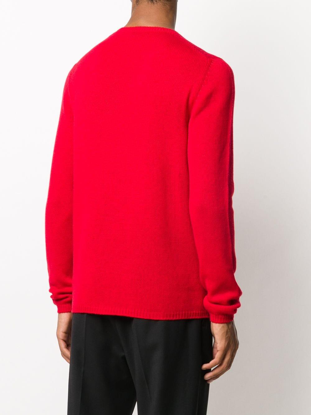 Maglione a girocollo di colore rosso in cashmere UMN864 S 122 643F0011 PRADA