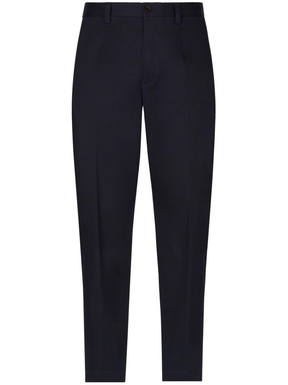 Logo-tag cotton-blend tapered trousers<BR/><BR/><BR/><BR/> GV5ZHT FUFIVB0665 DOLCE & GABBANA