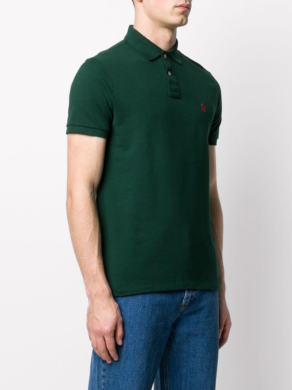 Logo-embroidered piqué polo shirt<BR/><BR/><BR/> 710782592015 COLLEGE GREEN POLO RALPH LAUREN