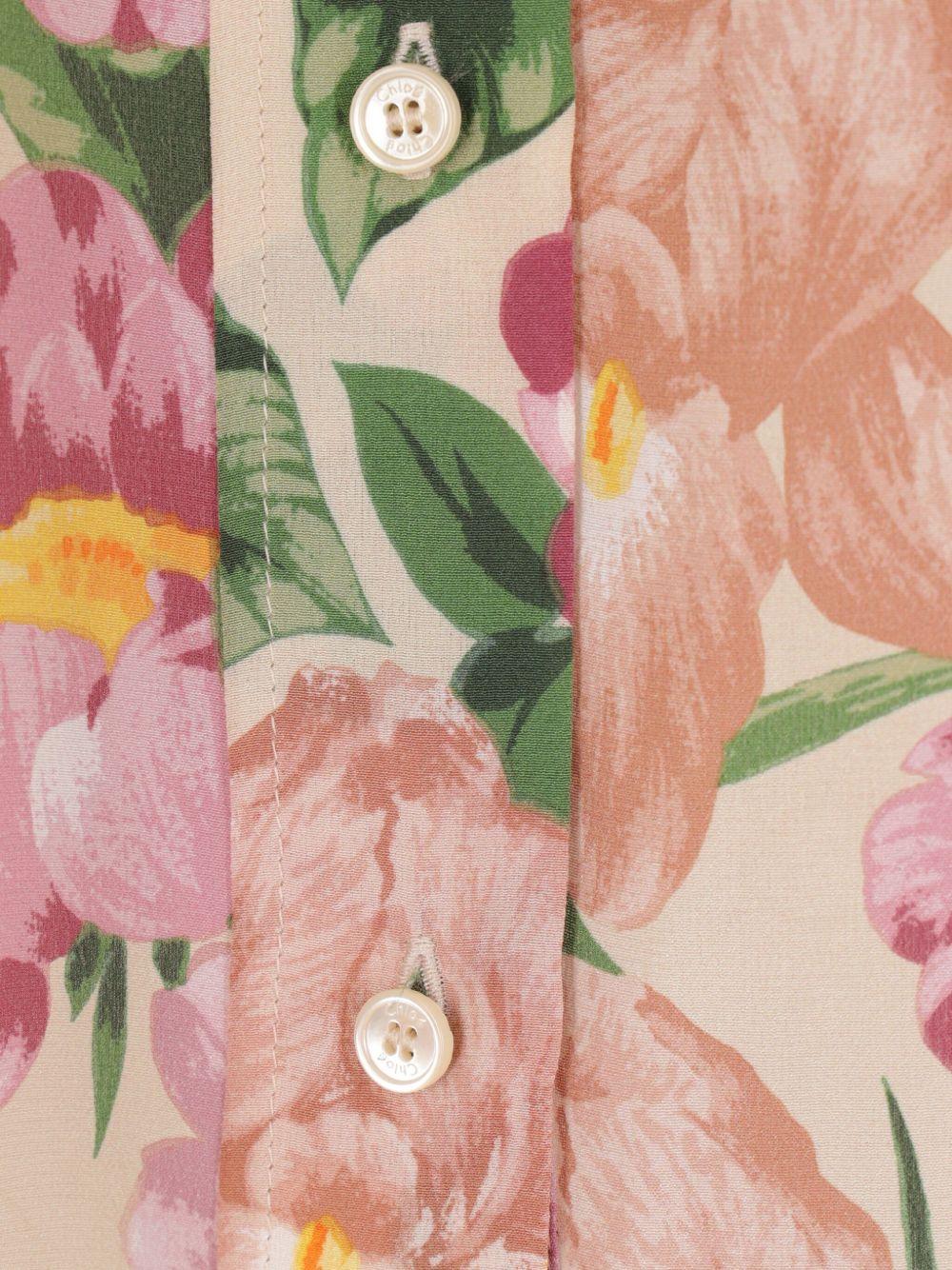 Maxi gathered lavallière blouse in crêpe de chine CH25AHT19992 293 CHLOÉ